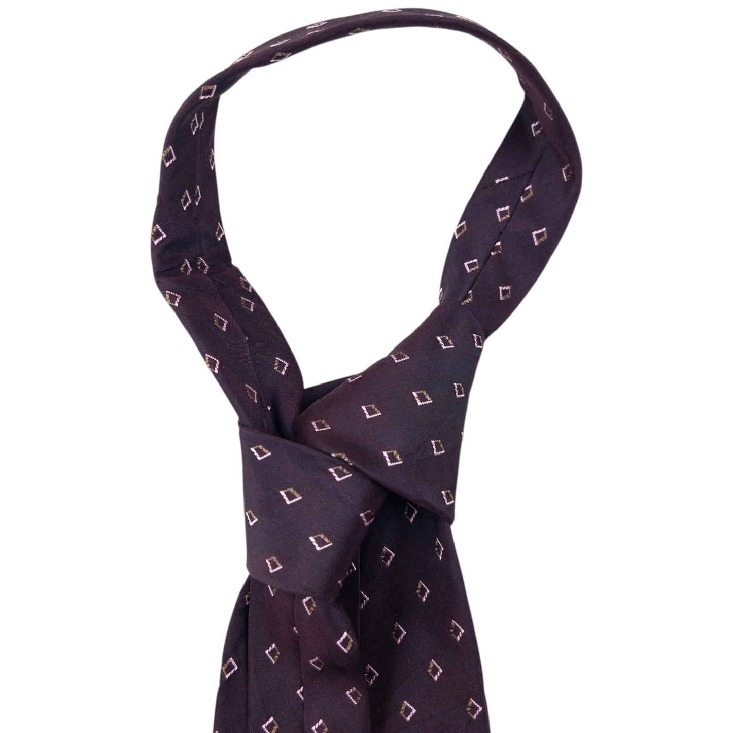 Vintage 90s Issey Miyake Pattern Silk Tie | O/S, Purple