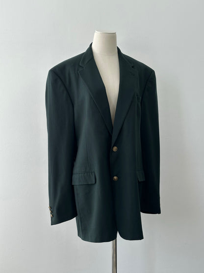Burberry 1990s Pure Wool Bespoke Button Blazer - 44L