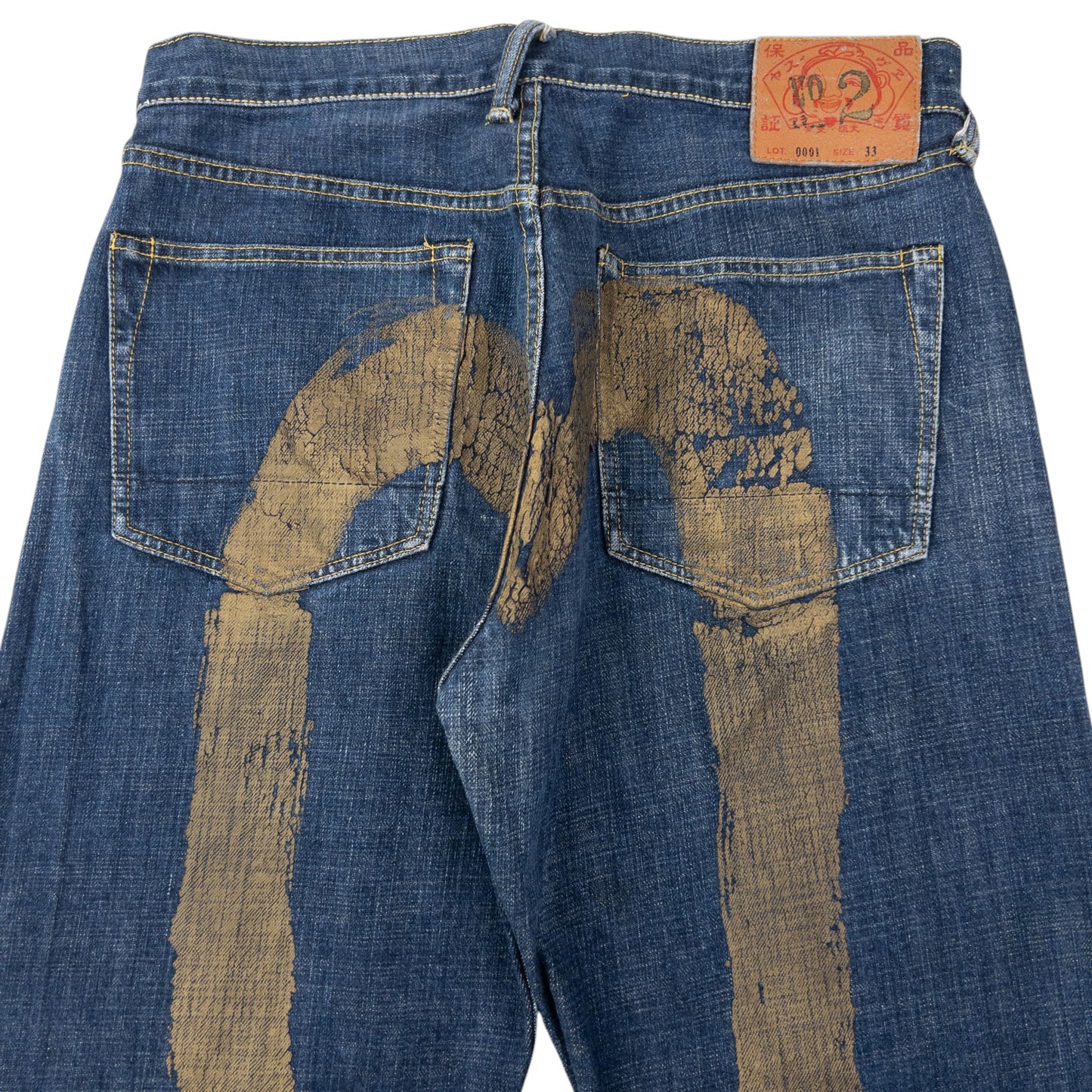 Vintage 2000s Evisu Painted Daicock Japanese Denim Jeans Size W31