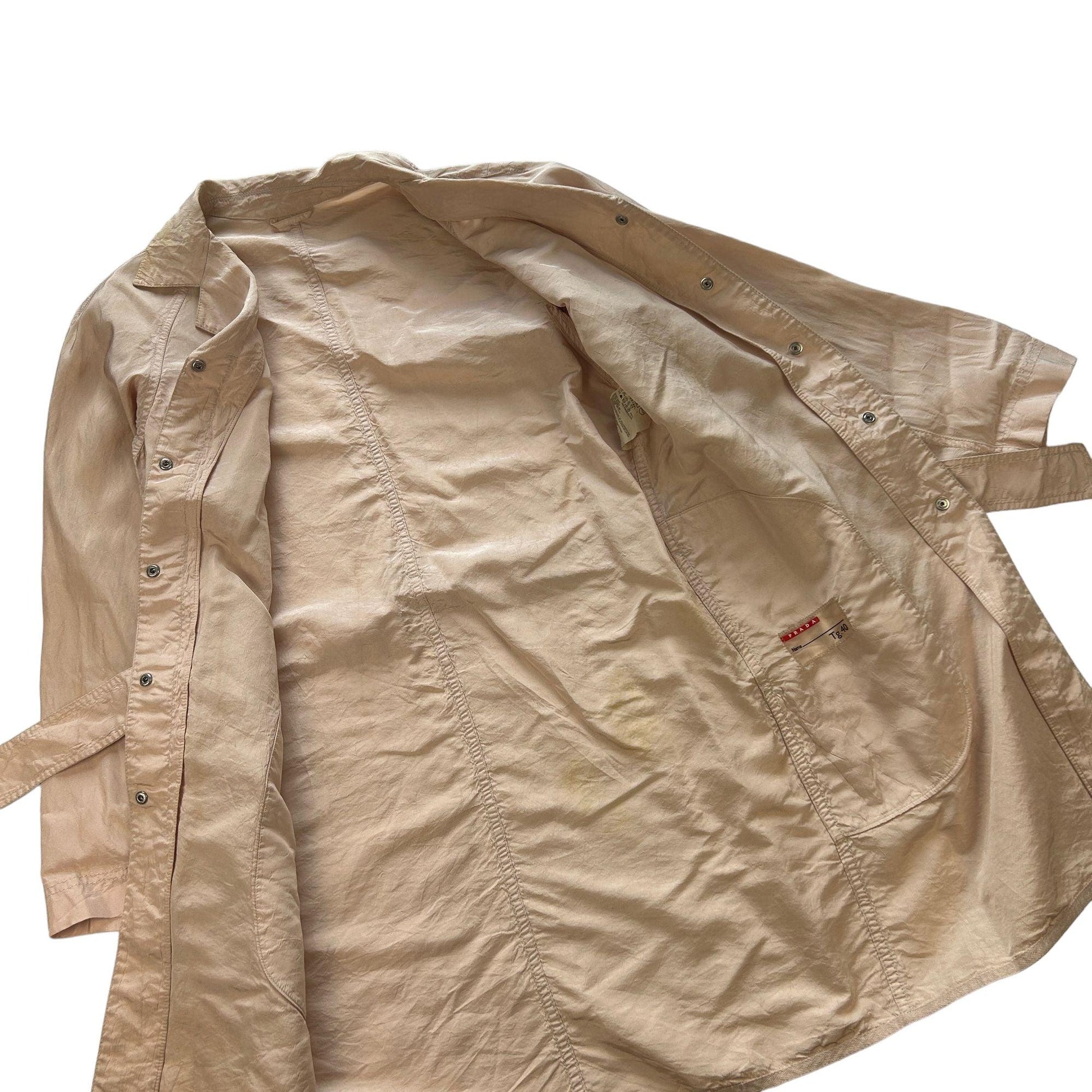 Vintage Prada Silk Trench Coat Women's Size L - Known Source