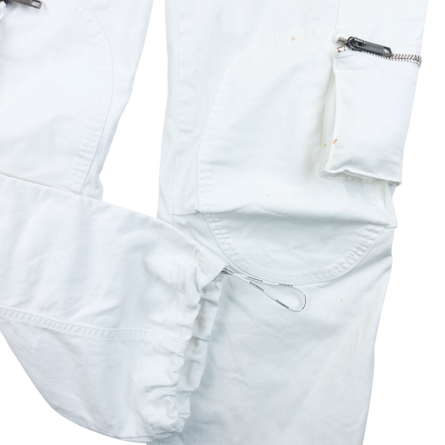 Vintage 2000s Burberry Cargo Trousers Size W31 | W31, White