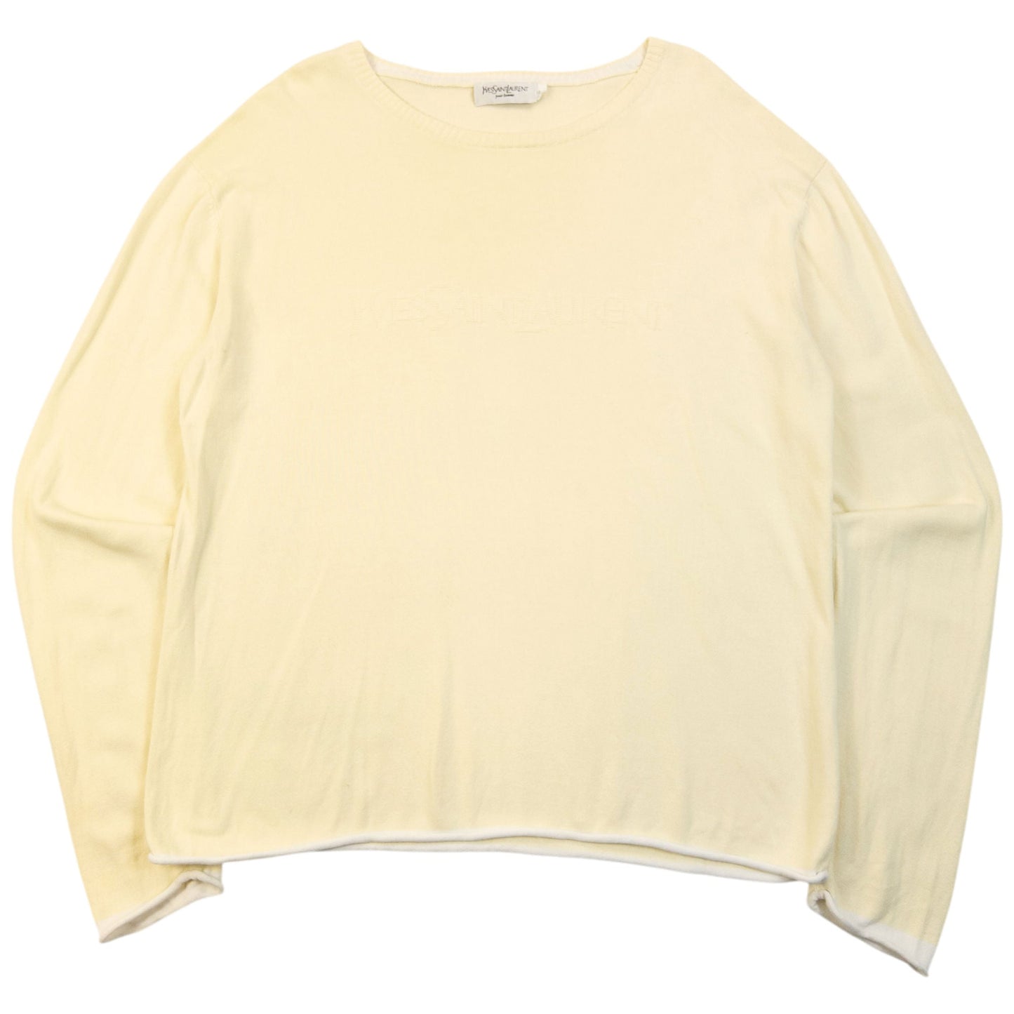 Vintage 2000s YSL Yves Saint Laurent Lightweight Jumper Size M | Medium, Cream