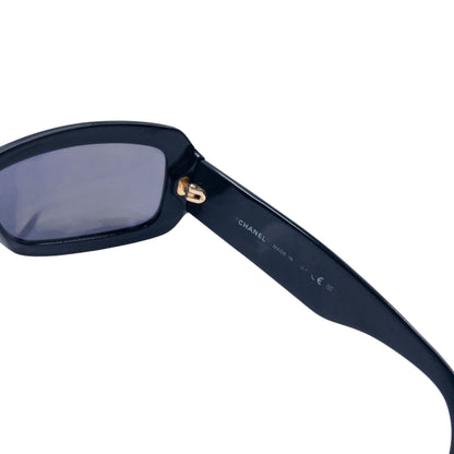 Vintage 90s Chanel Embossed Sunglasses | O/S, Black