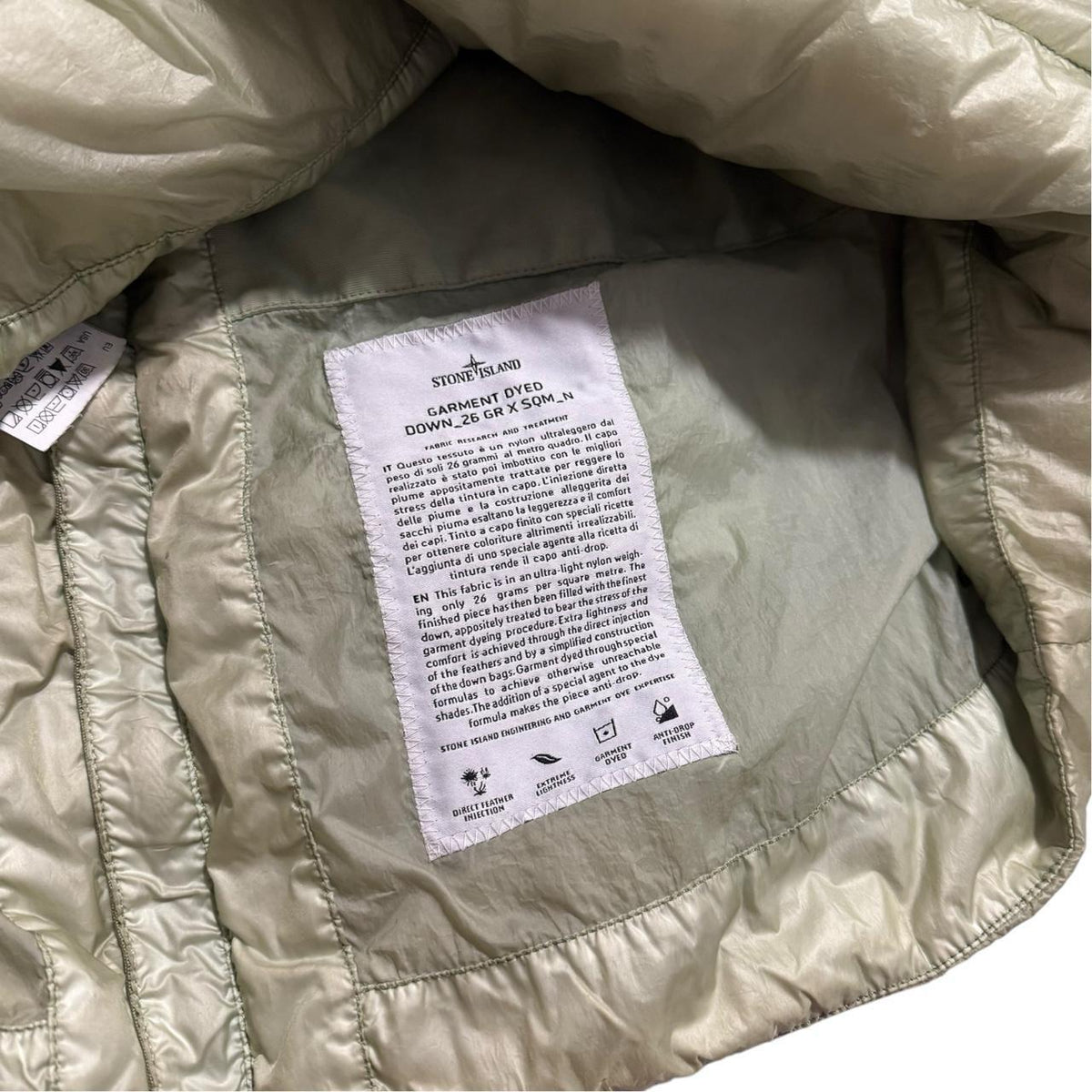 Stone Island Garment Dyed Down Gilet | Large, Light Green