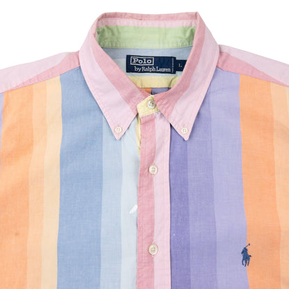 Vintage 90s Polo Ralph Lauren Striped Long Sleeve Button Up Shirt Size XL | XL, Red