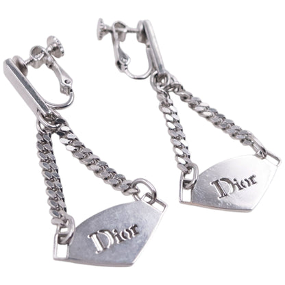 Vintage 2000s Dior By John Galliano Silver Clip-On Earrings | O/S, Grey