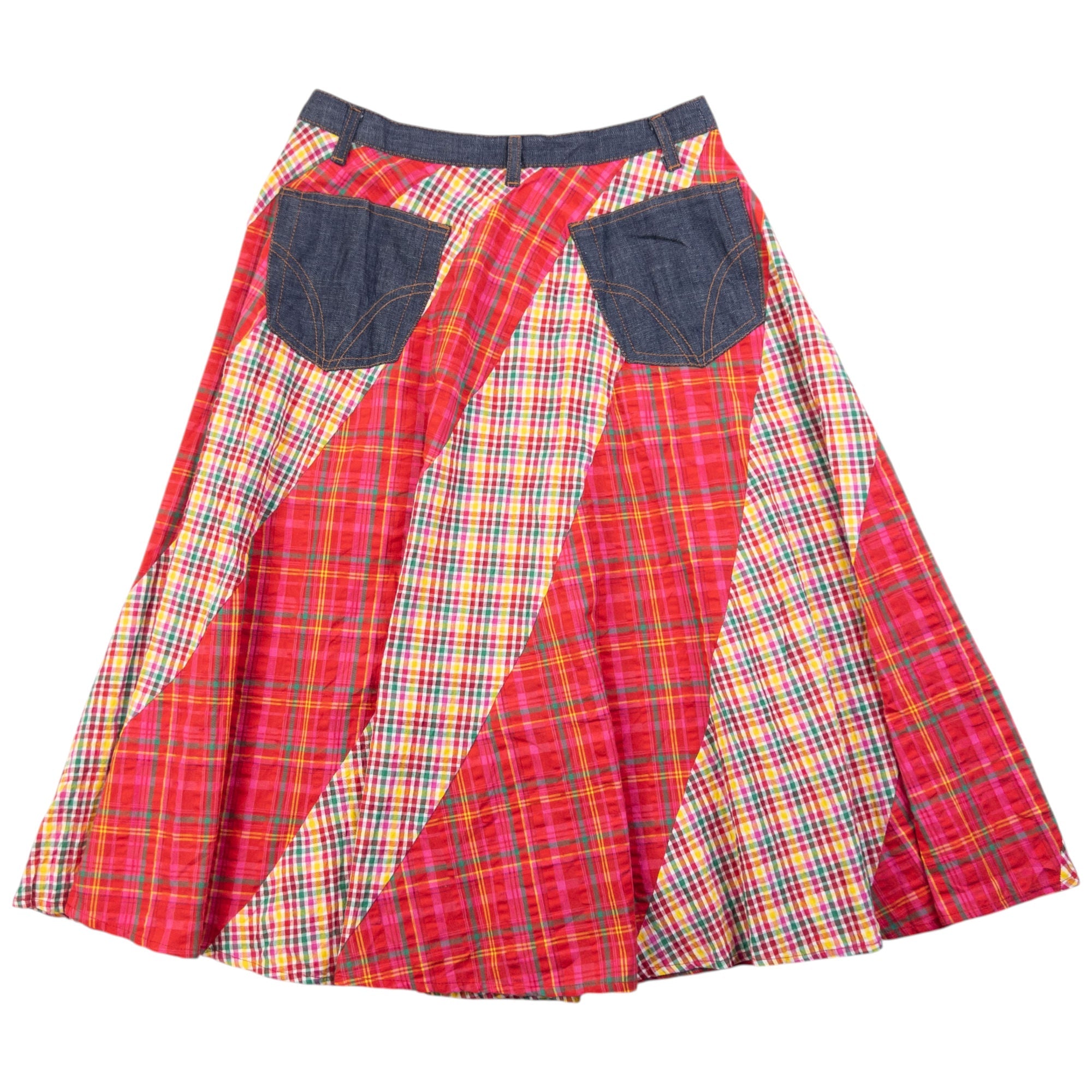 Vintage 2000s Dolce & Gabbana Patchwork Checkered Skirt Womens