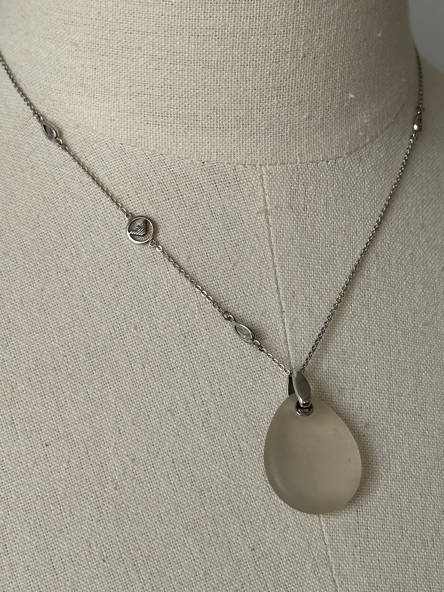 Emporio Armani 2000s Sterling Silver Pendant Necklace Jewellery