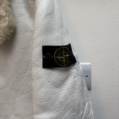 2007 Stone Island Hand Painted Shearling Jacket – Cream (M) | Medium, Multicoloured