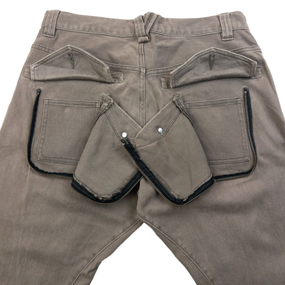 Vintage 2000s PPFM Curved Stacked Leg Denim Jeans Size W33 | W33, Beige