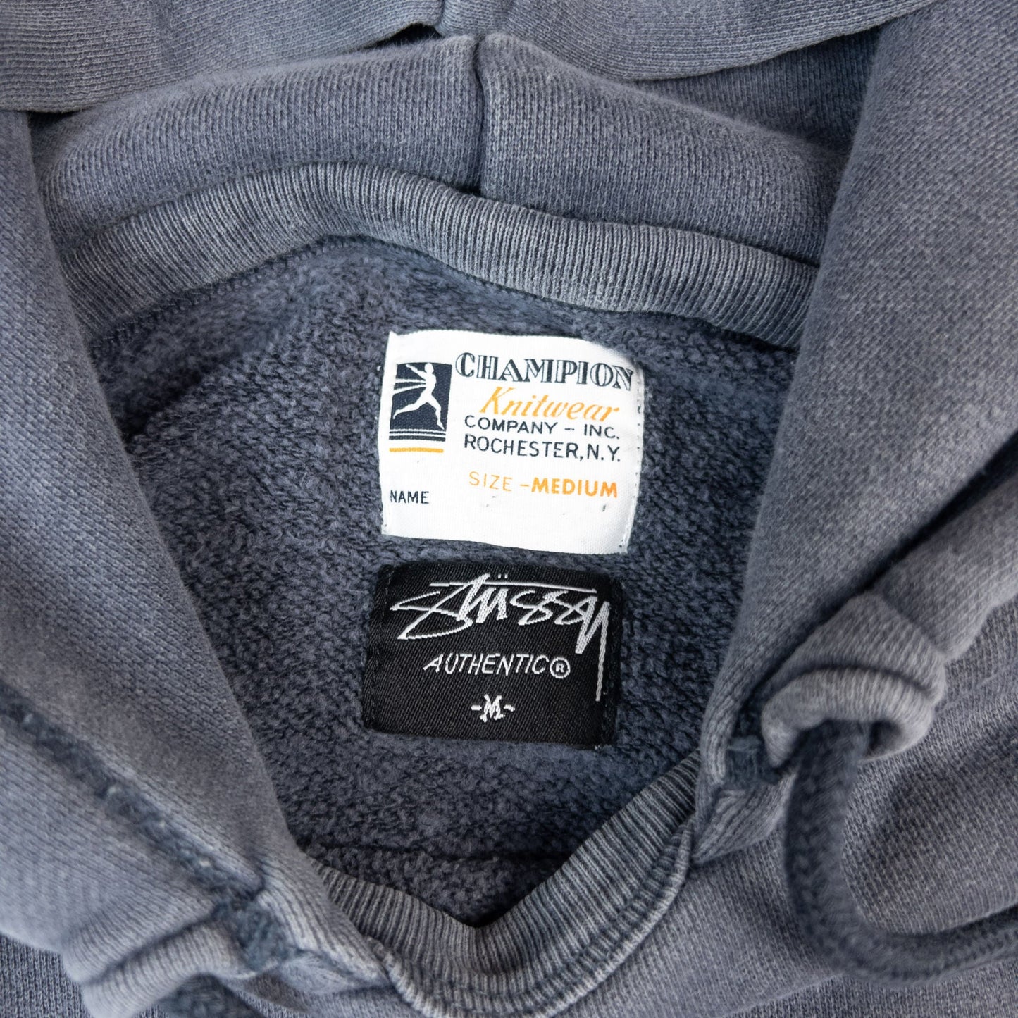 Vintage Stussy X Champion Graphic Hoodie Size S