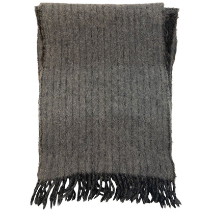 Vintage 2000s Issey Miyake Striped Wool Tassel Scarf | O/S, Brown