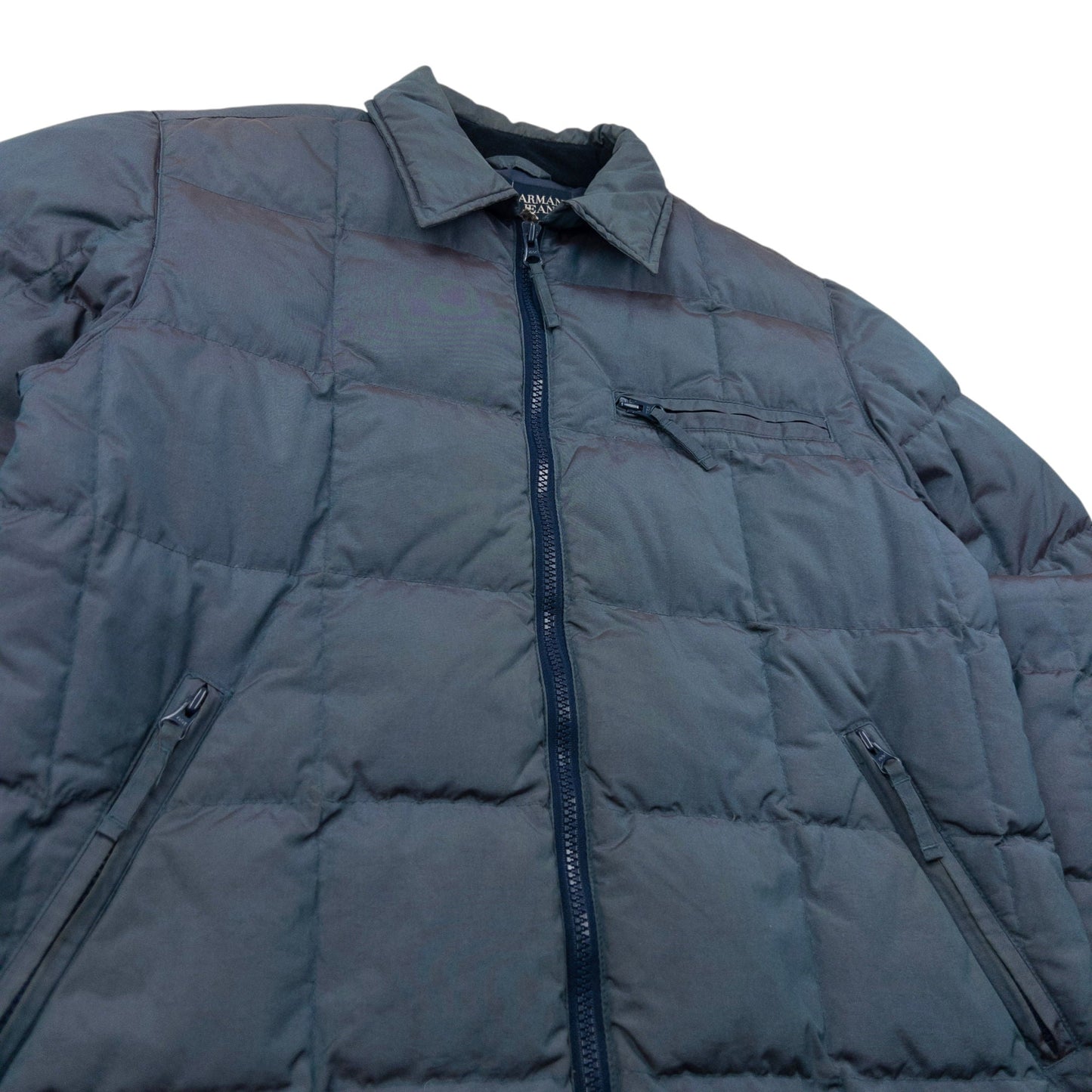 Vintage 2000s Armani Jeans Iridescent Quilted Jacket Size M