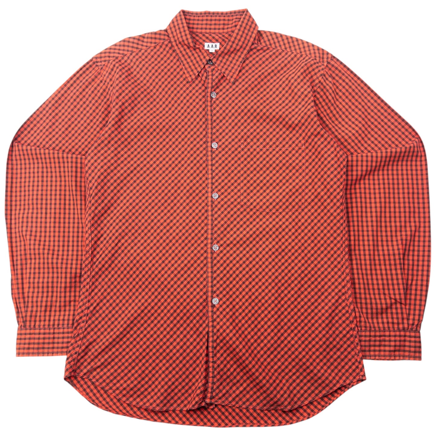 Vintage 90s Yohji Yamamoto A.A.R Checkered Long Sleeve Button Up Shirt Size M