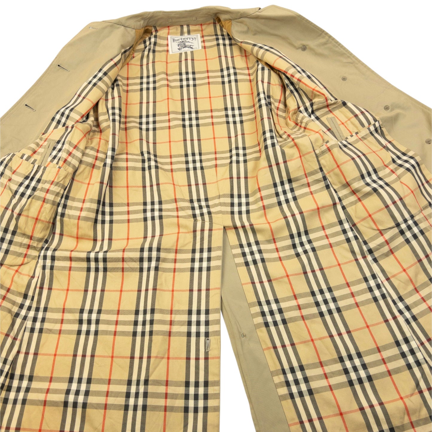Vintage 90  Burberry Nova Check Lined Belt Waist Trench Jacket Womens Size M | Medium, Beige