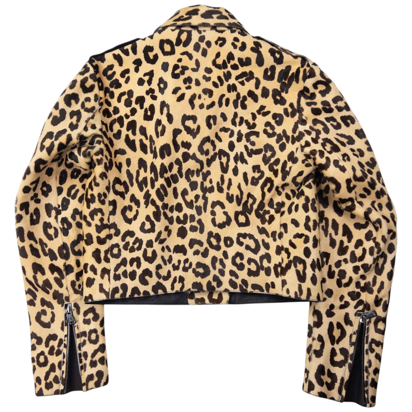 Vintage Ralph Lauren Purple Label Cropped Leopard Print Jacket Womens Size M