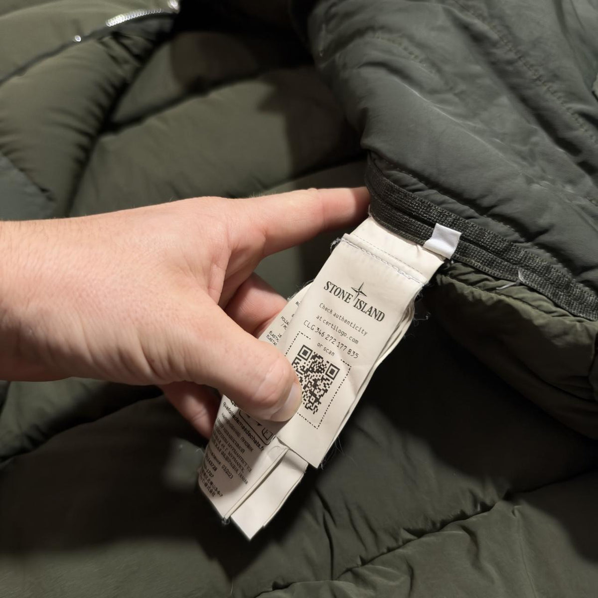 Stone Island Seamless Down-TC Jacket | Small, Olive Green