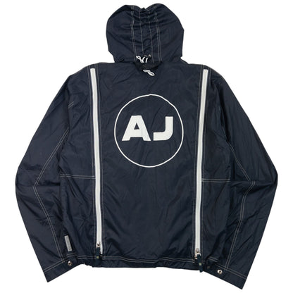 Vintage 2000s Armani Jeans Full Zip Ventilated Jacket | Small, Navy