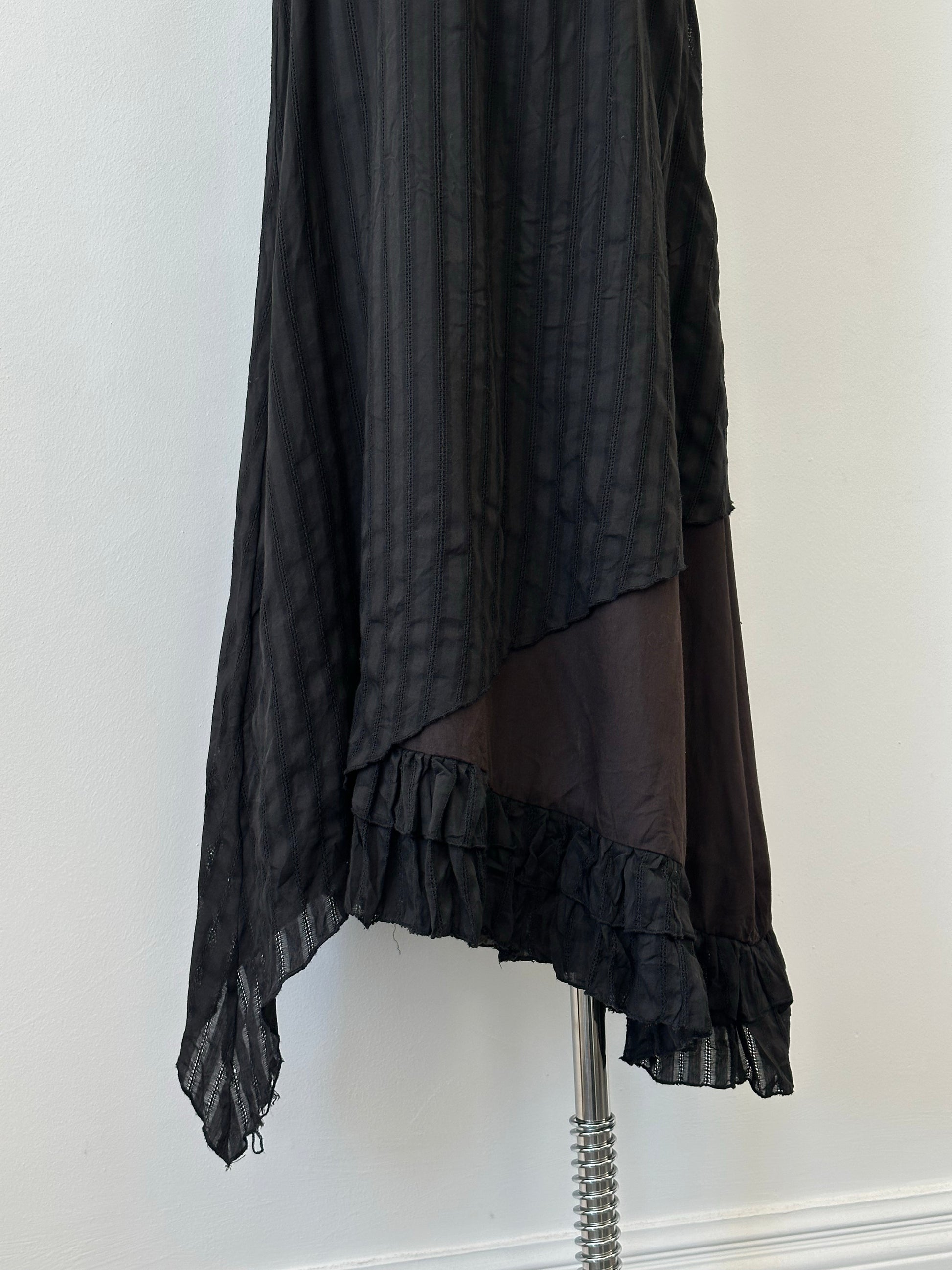 Vintage 1990s Asymmetric Tie Belt Floor Length Dress - M