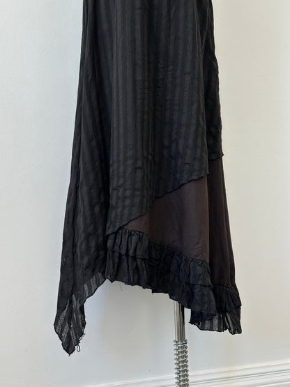 Vintage 1990s Asymmetric Tie Belt Floor Length Dress - M