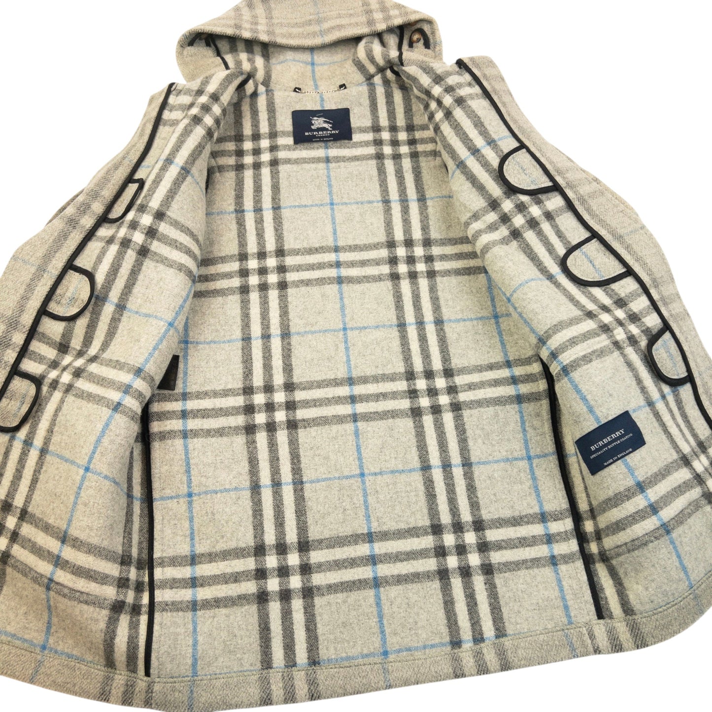 Vintage 2000s Burberry Nova Check Wool Duffle Jacket Size M | O/S, Grey