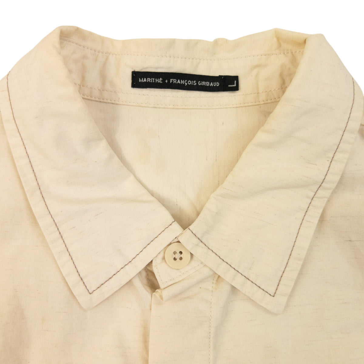 Vintage 2000s Marithe + Francois Girbaud Long Sleeve Button Up Shirt Size M | Medium, Cream