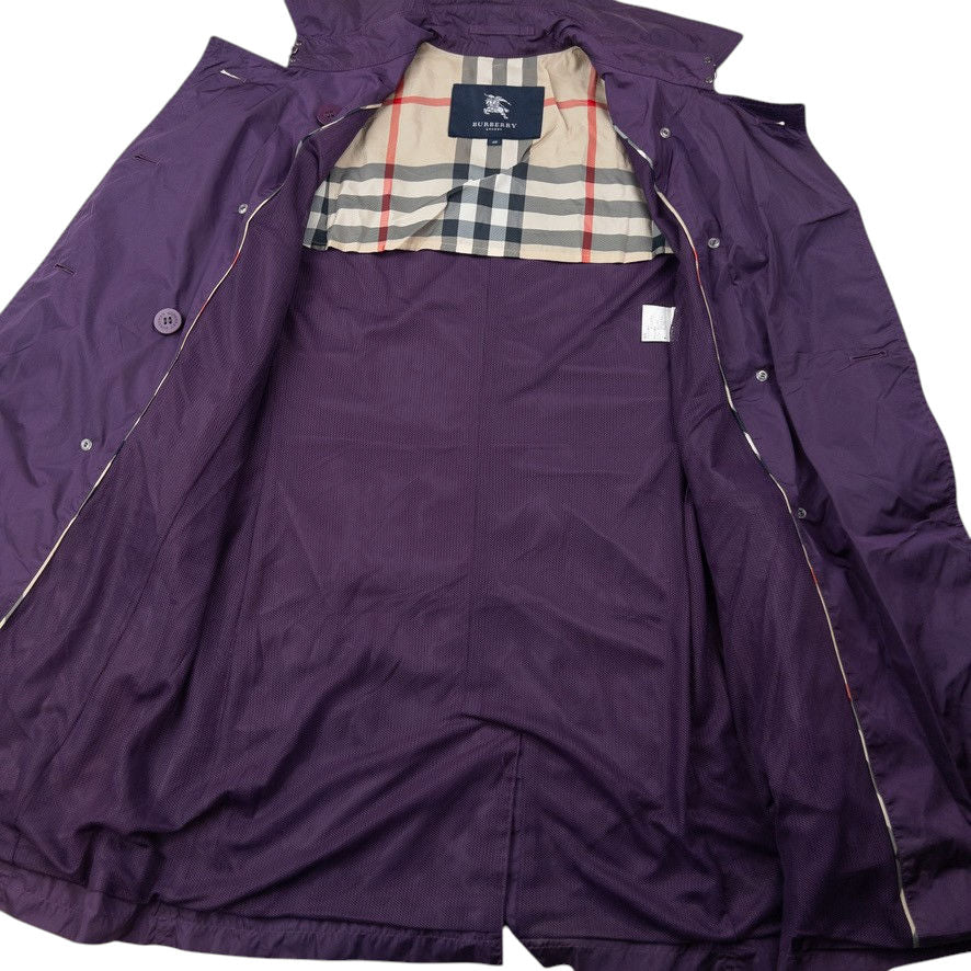 Vintage 2000s Burberry Lightweight Trench Jacket Womens Size L | Large, Purple