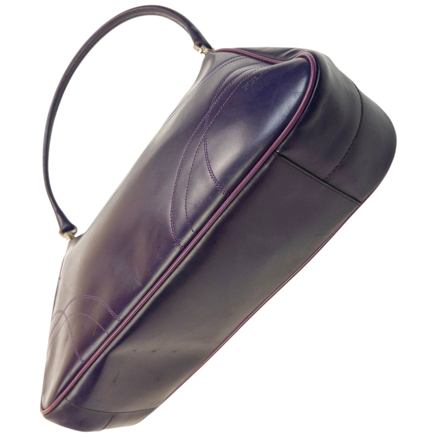 Vintage 2000s Prada Leather Shoulder Bag | O/S, Purple