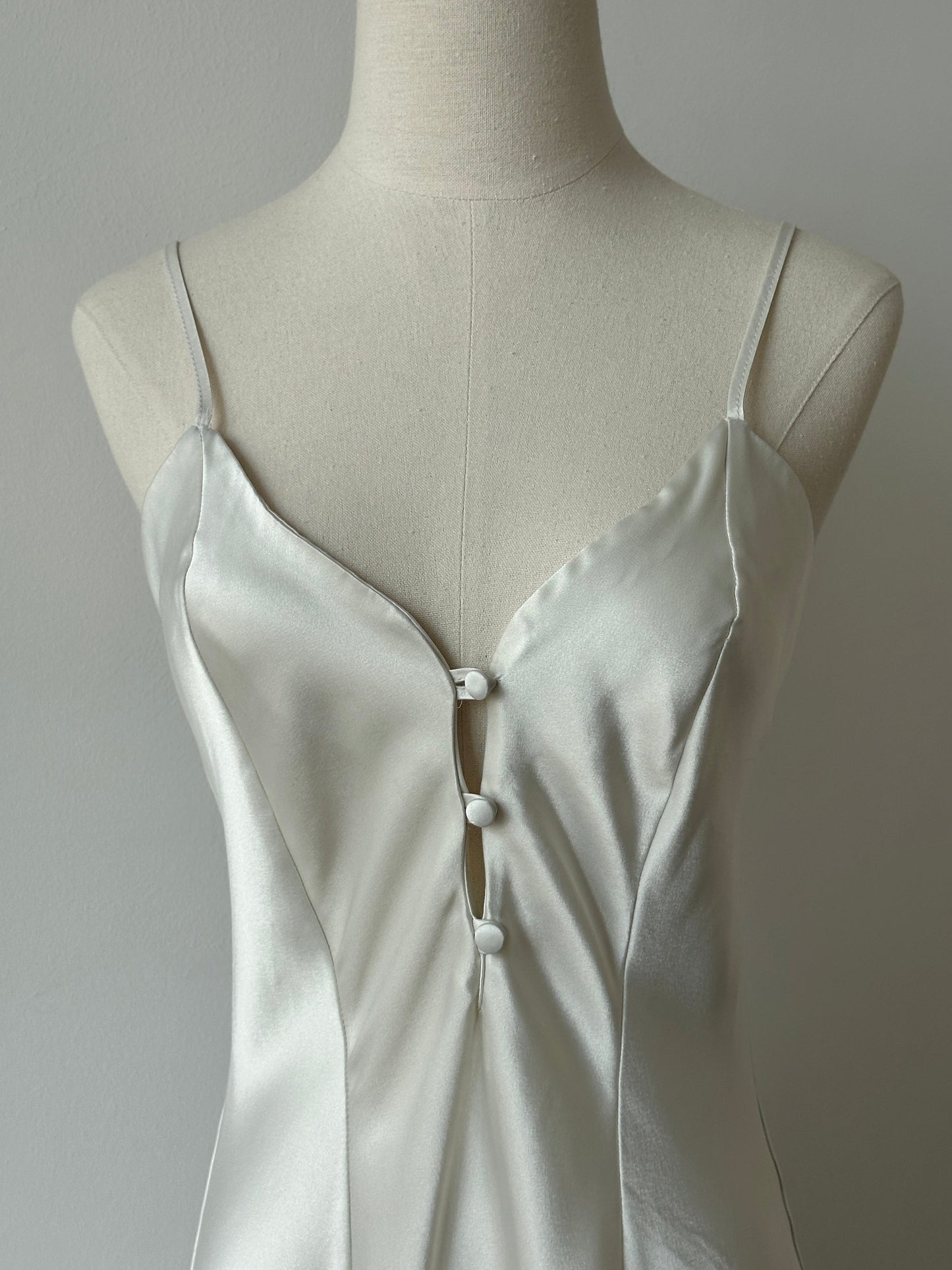 Vintage 1990s Satin Mini Slip Dress - S