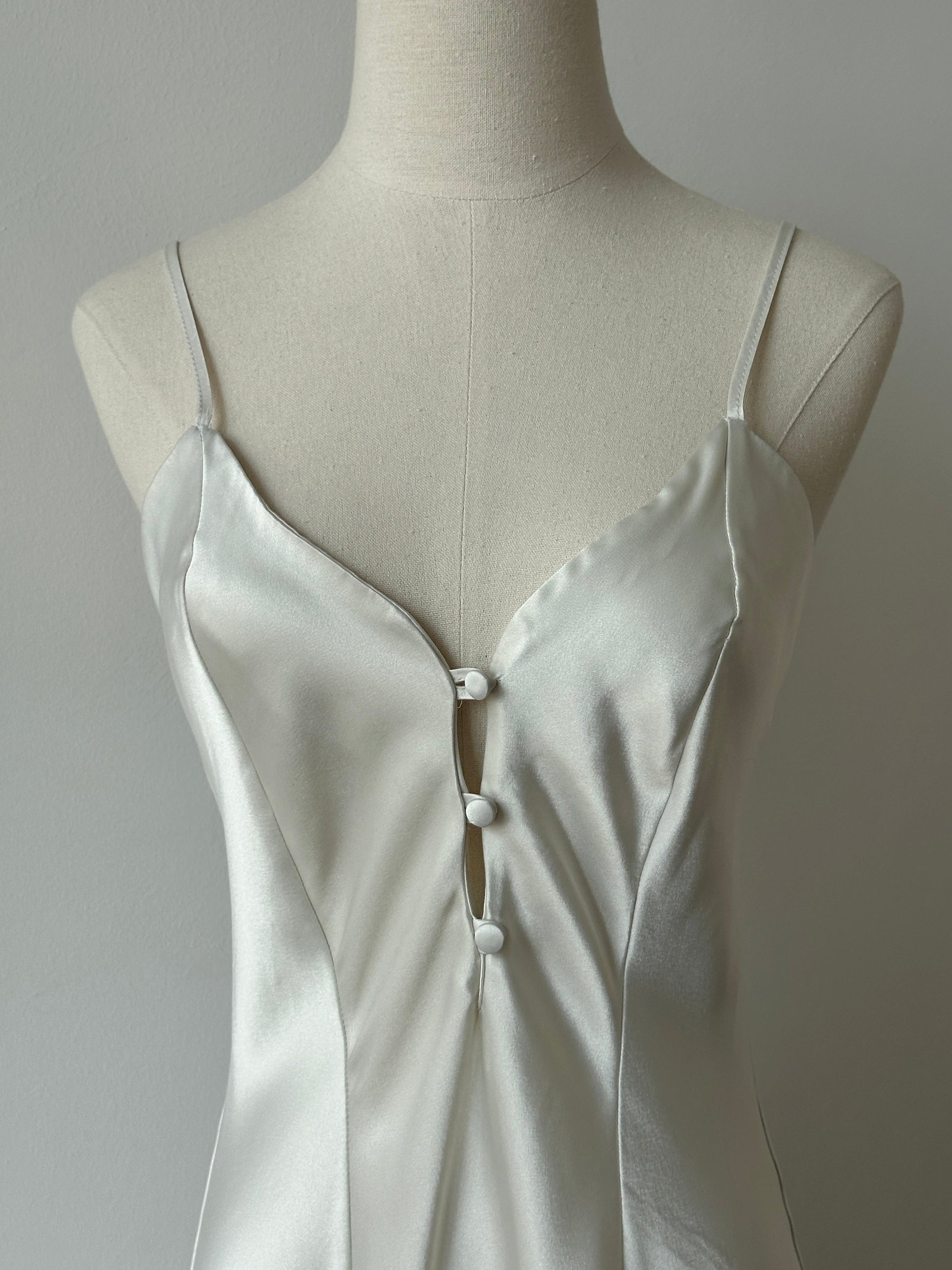 Vintage 1990s Satin Mini Slip Dress - S