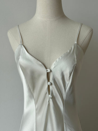 Vintage 1990s Satin Mini Slip Dress - S