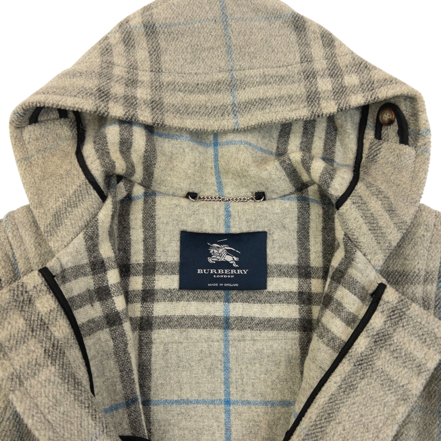 Vintage 2000s Burberry Nova Check Wool Duffle Jacket Size M | O/S, Grey