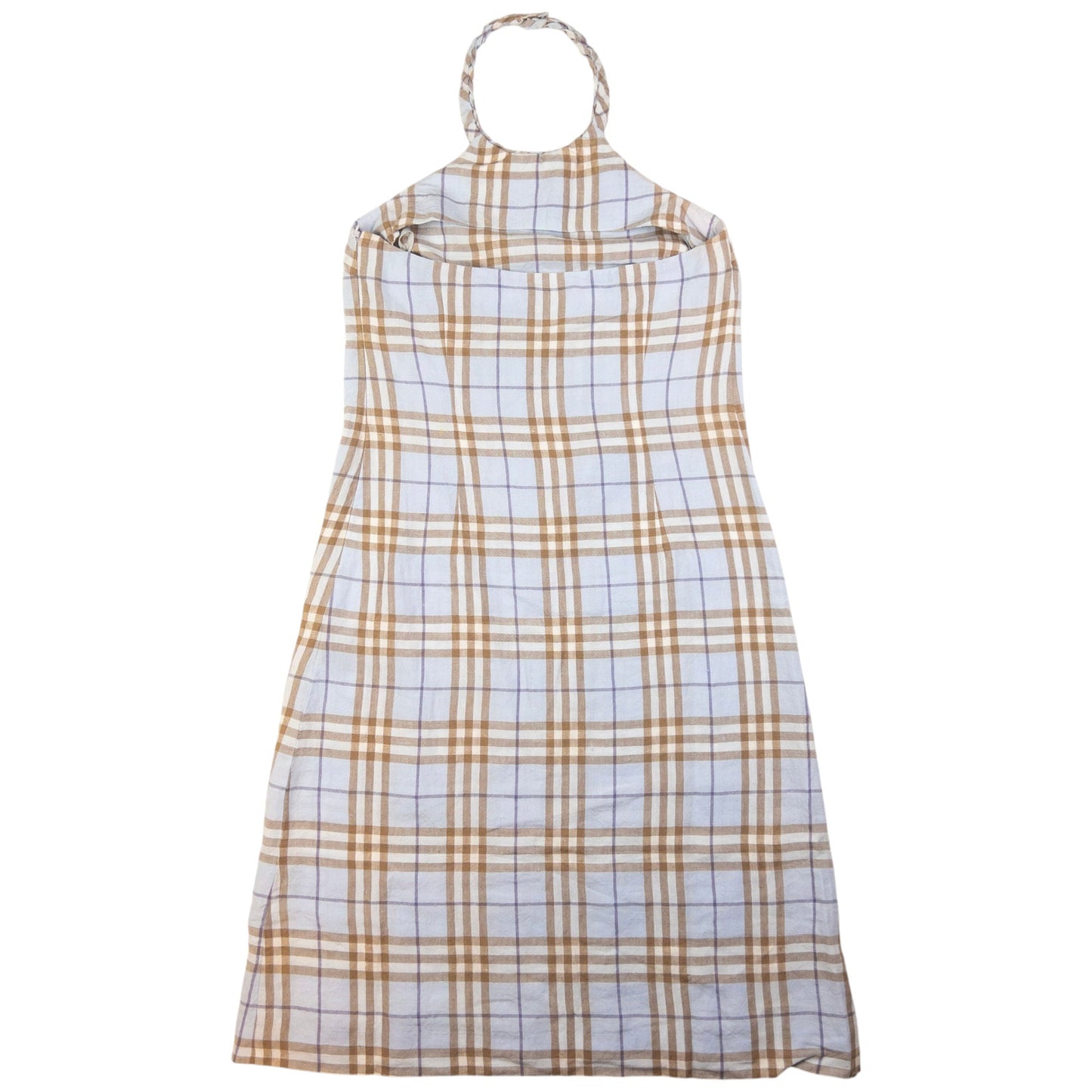 Vintage Burberry Nova Check Halter Dress Womens Size M