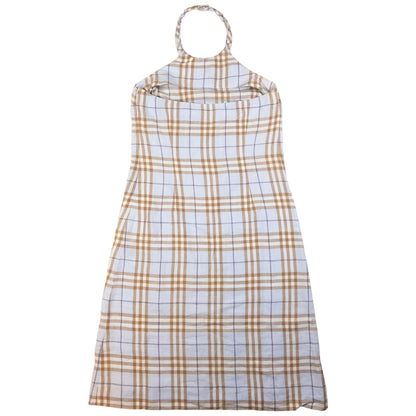 Vintage Burberry Nova Check Halter Dress Womens Size M