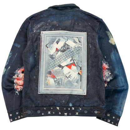 Vintage 2000s PPFM Embellished Denim-Look Print Jacket Womens Size M | Medium, Multi