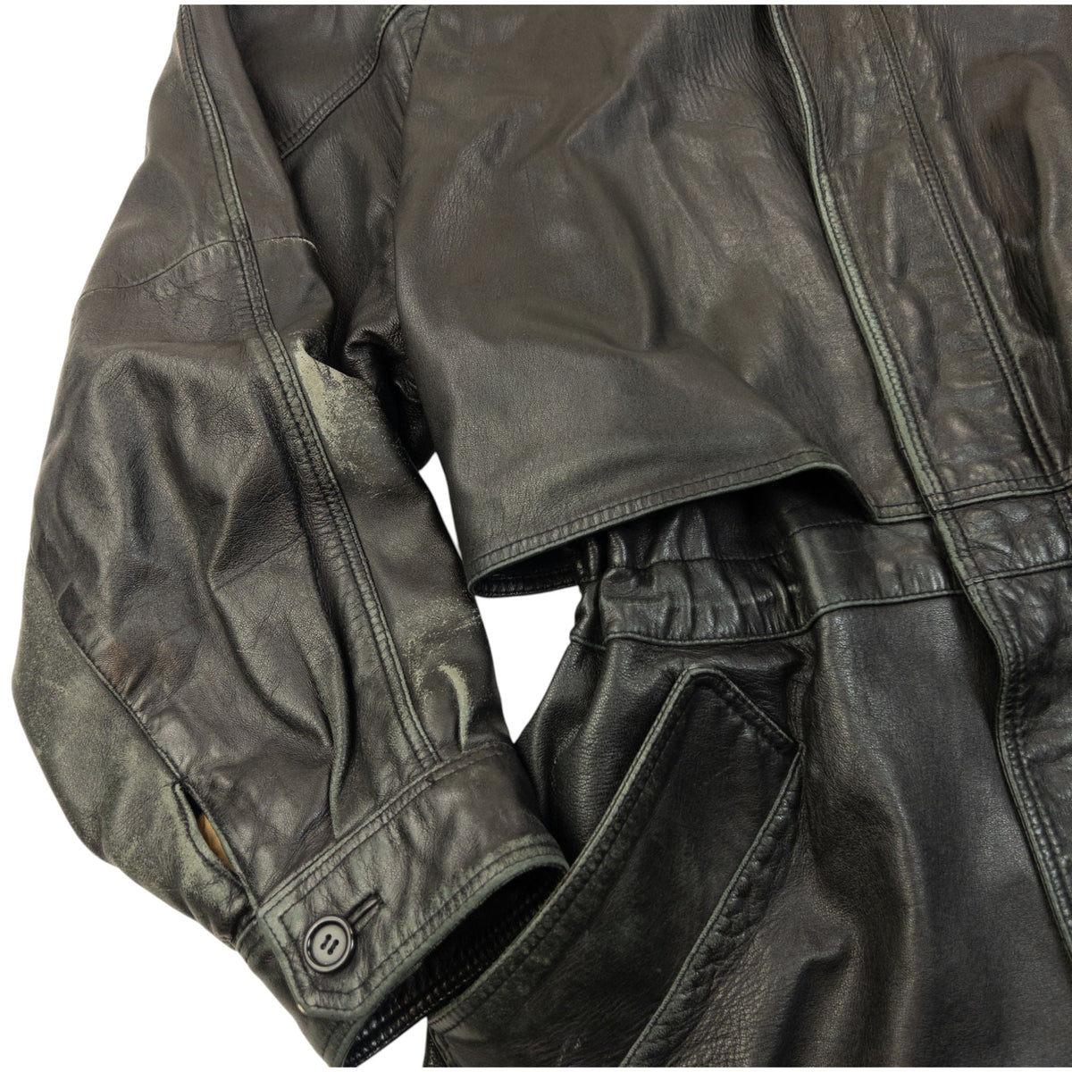 Vintage 90s Burberry Nova Check Lined Leather Jacket Size M | Medium, Black