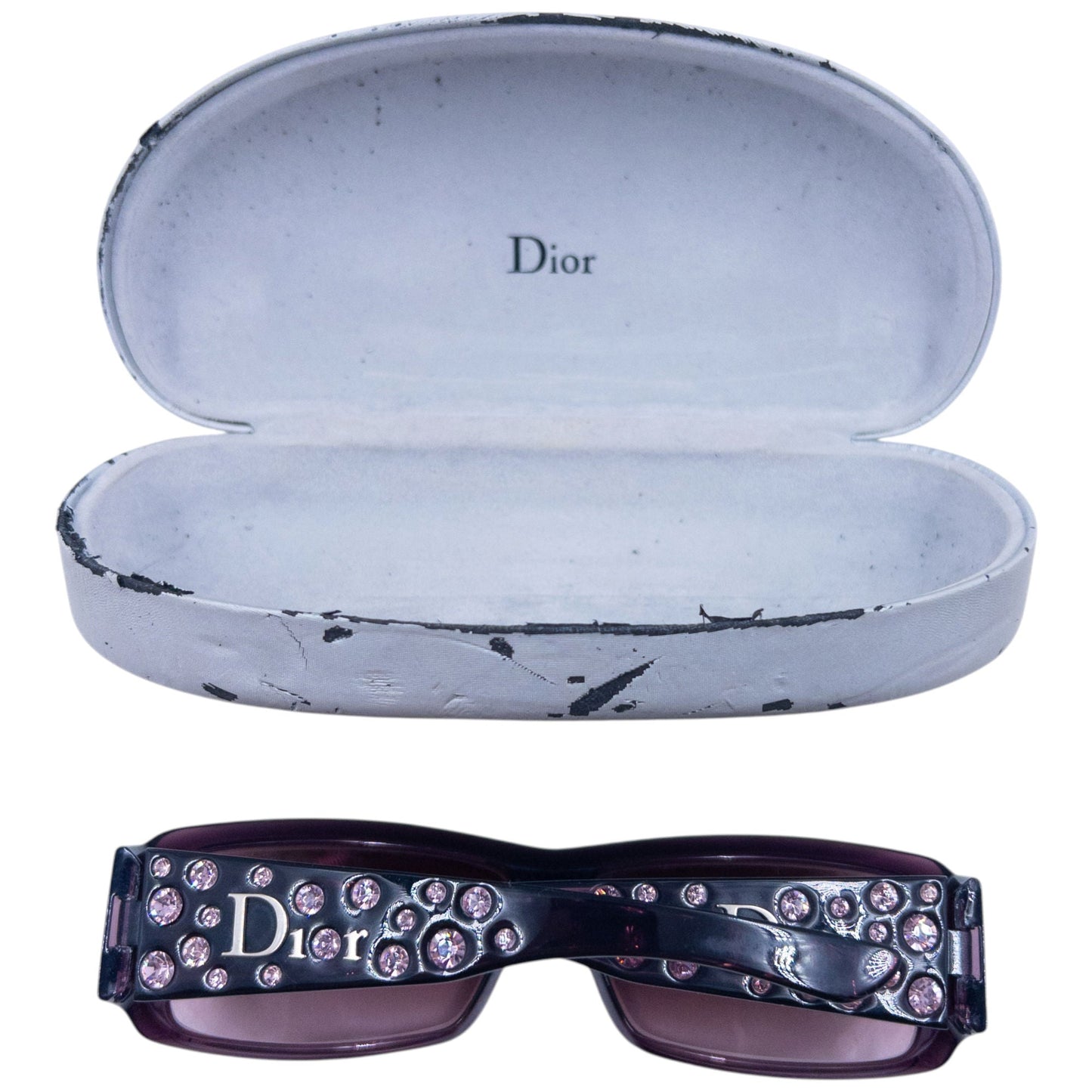 Vintage 2000s Dior By John Galliano Diamanté Jewel Sunglasses | O/S, Purple