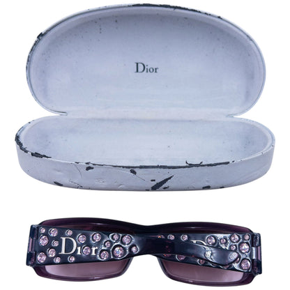 Vintage 2000s Dior By John Galliano Diamanté Jewel Sunglasses | O/S, Purple