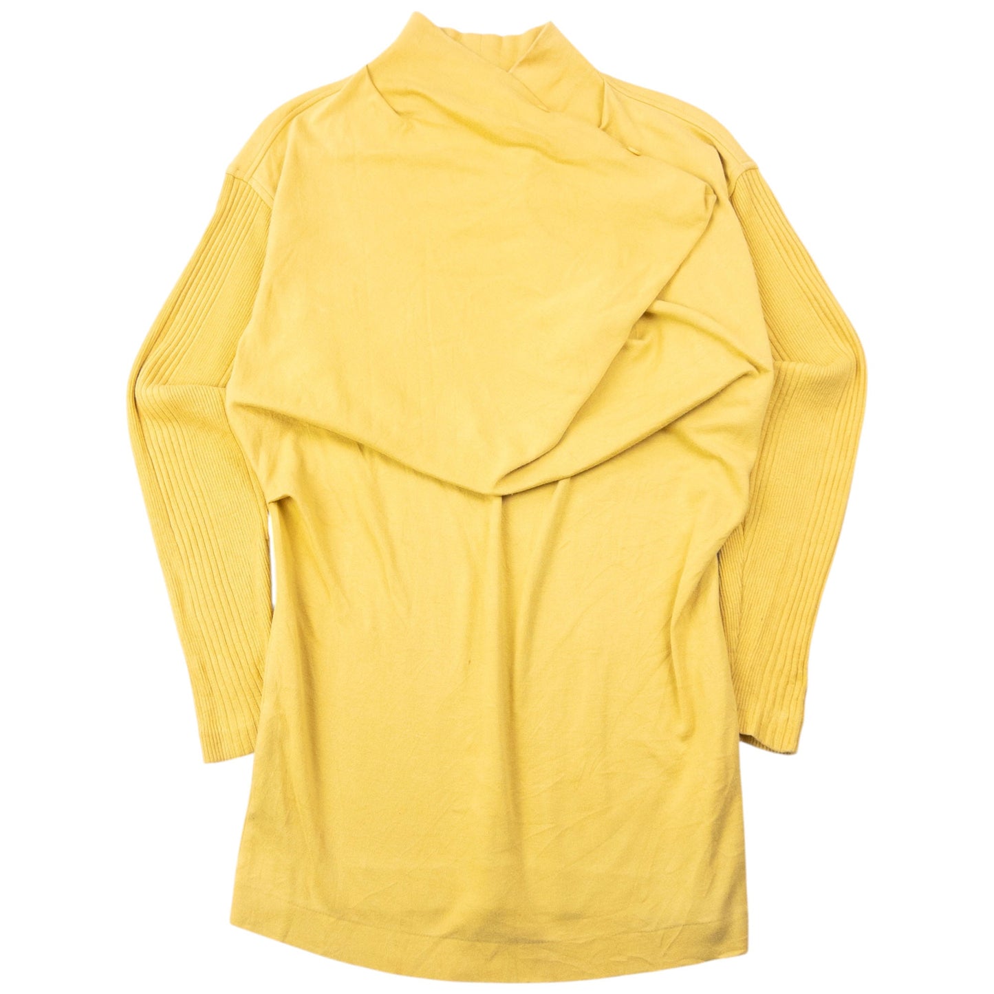 Vintage 80s Issey Miyake Button Draped Jumper Womens Size M | Medium, Yellow