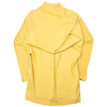 Vintage 80s Issey Miyake Button Draped Jumper Womens Size M | Medium, Yellow