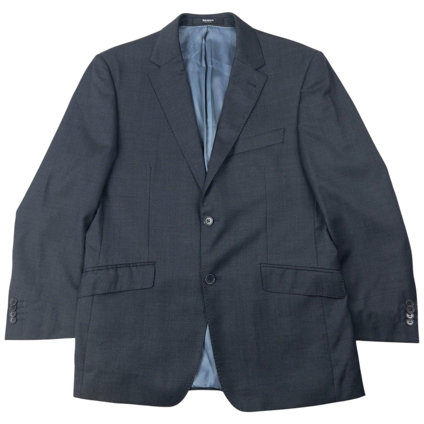 Vintage 2000s Balmain Homme Jacket & Trousers Suit Set Size L | W33, Grey