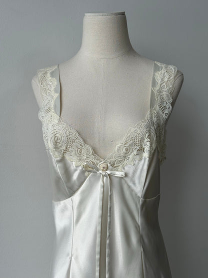 Victoria's Secret 2000s Lace Satin Slip Mini Dress - M