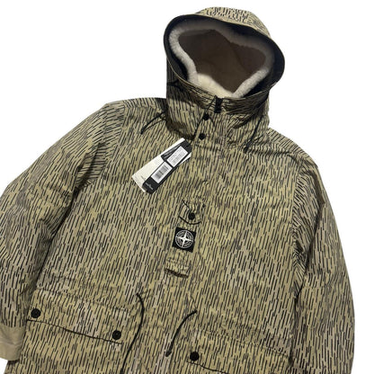 Stone Island Naslan Watro Reflective Rain Camo Jacket | Large, Camo