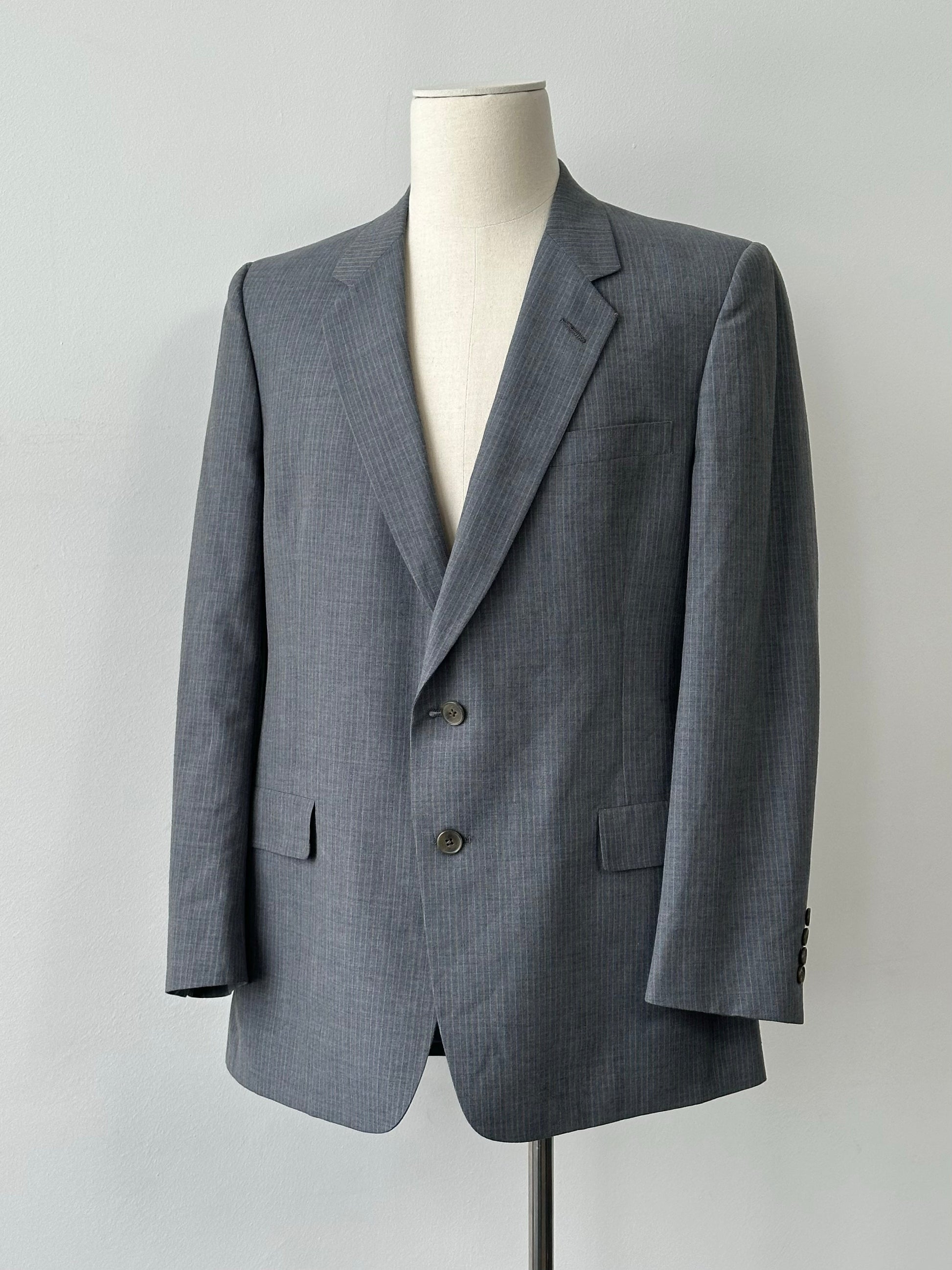 Christian Dior 1990s Wool Stripe Single Breasted Blazer - 42R