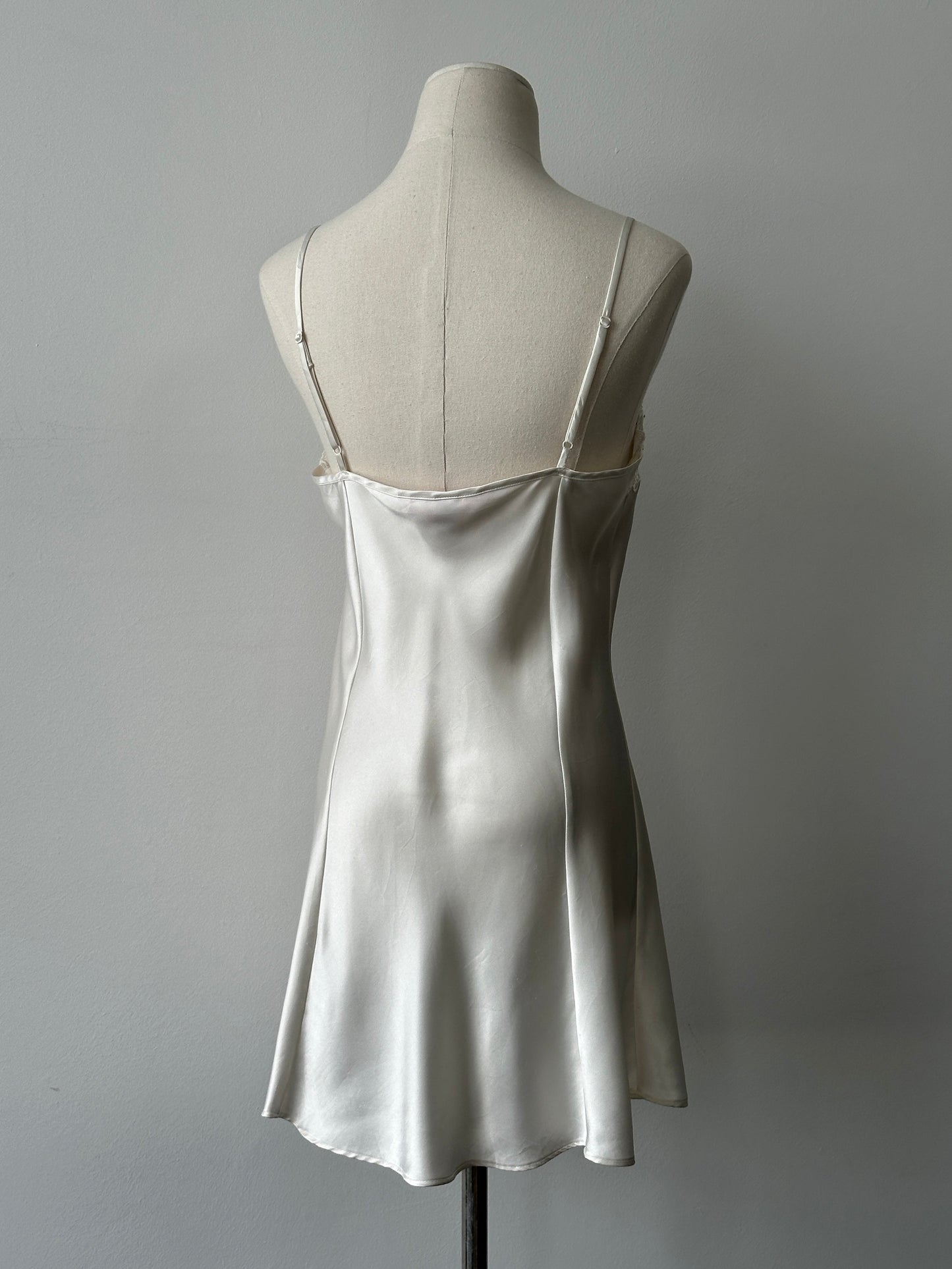 Victoria's Secret 2000s Satin Lace Mini Slip Dress - S