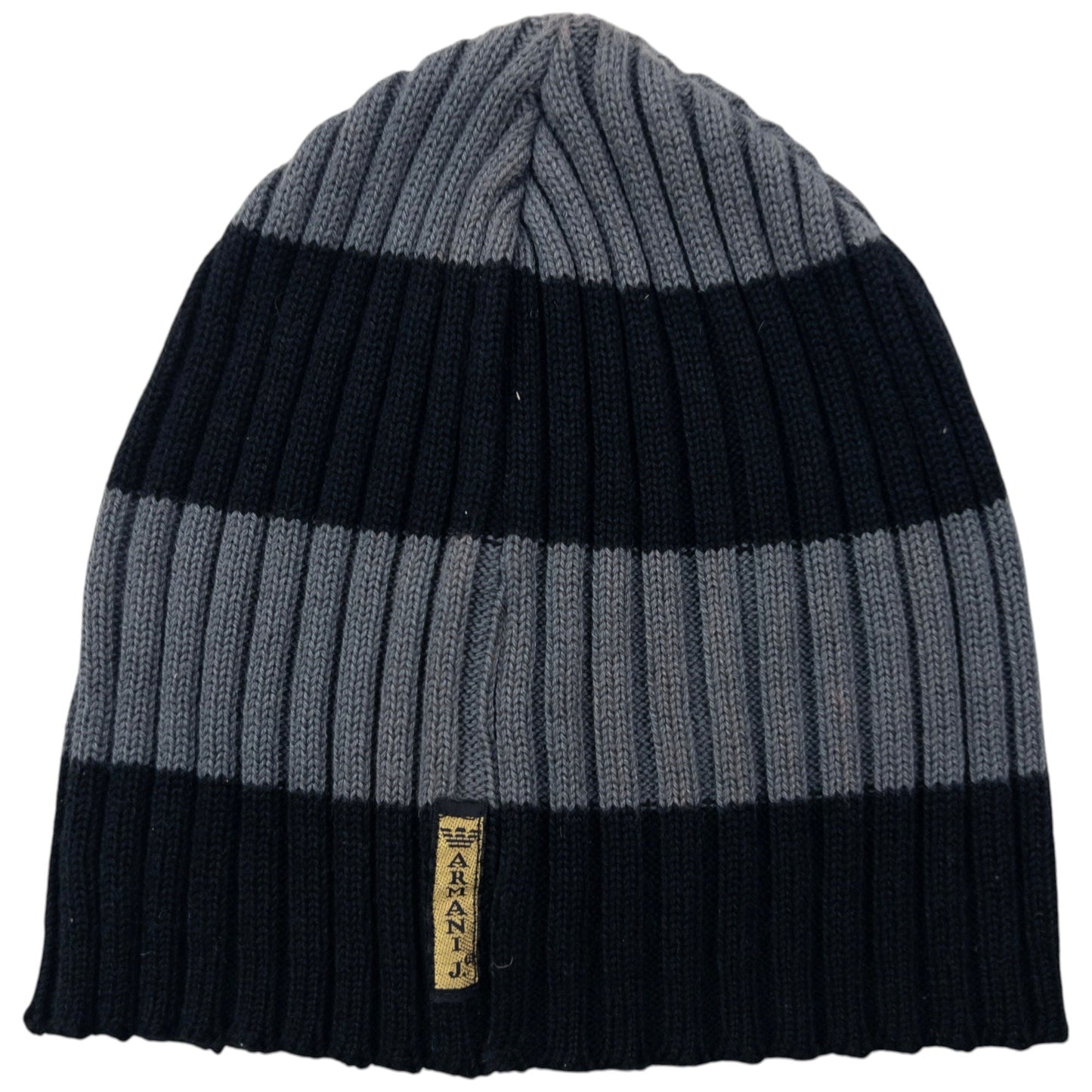Vintage 2000s Armani Jeans Ribbed Stripe Beanie Hat