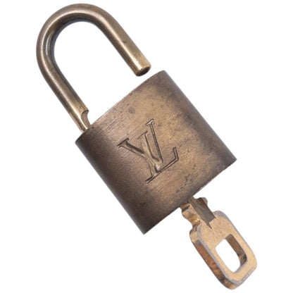 Vintage 2000s Louis Vuitton Embossed Mini Padlock & Key | O/S, Brown