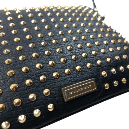 Vintage 2000s Burberry Studded Leather Crossbody Bag | O/S, Black