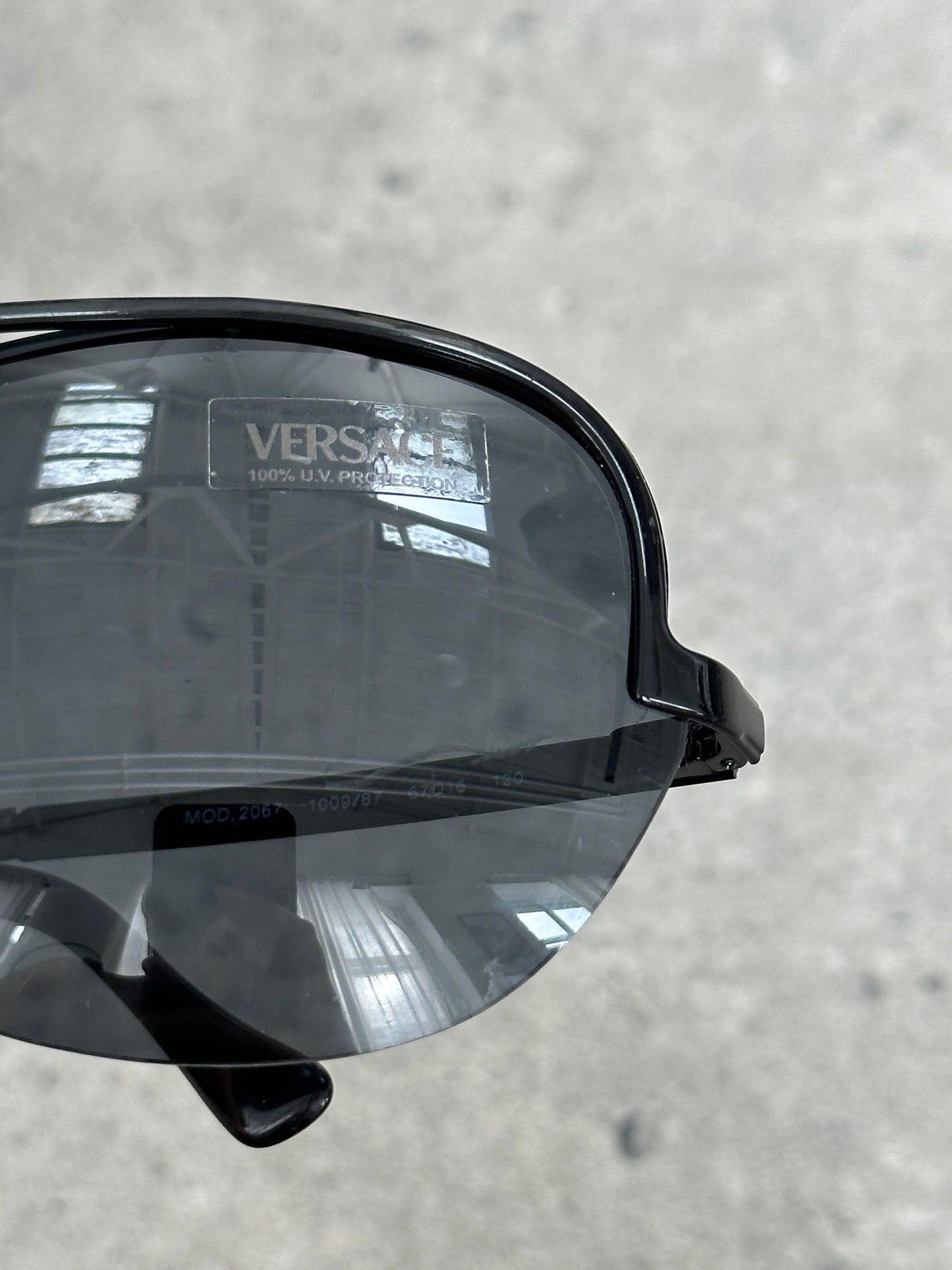 Versace 2000s Shield Aviator Logo Sunglasses