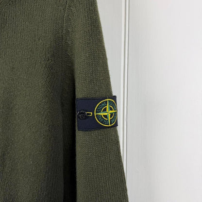 Stone Island Wool Hooded Knit Olive (M) | Medium, Olive